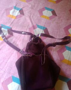 Folding Purple Colour Hand Bag For Women
