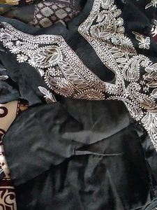 Elegant Black Chikankari Kurta