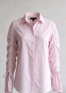 Pink Striped Button-Up Shirt