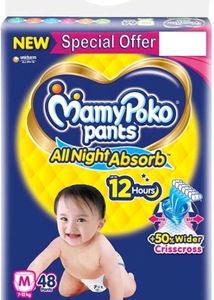 Pack Of 46 Medium Size Pants With 3 Free Diapers
