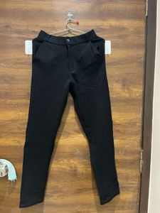 Black Ankle Length Formal Trousers