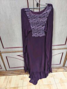 Elegant Purple Embellished Ethnic Gown