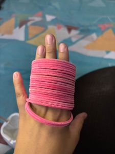 Pink Velvet Traditional Bangles Set 💗
