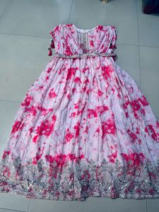 Pink Tie-Dye Anarkali Dress