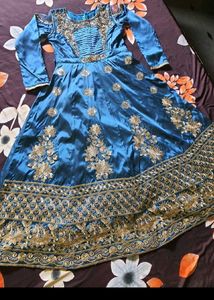 Stunning Blue Embroidered Lehenga Choli