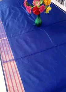 Elegant Royal Blue Saree with Tassels