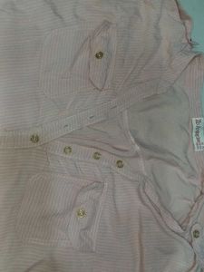 Pink Long Sleeve Button Up Tunic