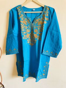 Embroidered Blue Kurta