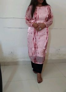 🤌Elegant 🩷Pink Tie-Dye Kurta for Women😚