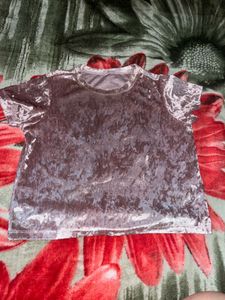 rose gold velvet crop top
