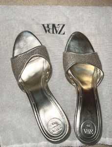 Zara light gold mules
