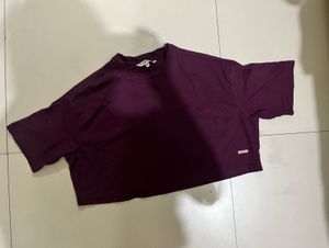 Trendy Cropped Burgundy crop top