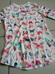 Cute Butterfly Print Long Sleeve Top