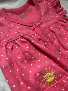 Adorable Pink Polka Dot Baby Romper