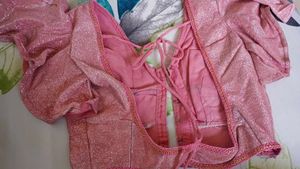 SPARKILING PINK PARTY SAREE + FREE GIFT!!!