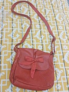 Chic Red Crossbody Bag with Bow