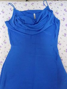 Royal Blue Cowl Neck Maxi Dress