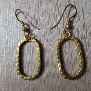 Oval Rhinestone Drop Earrings