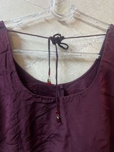 Deep Plum Short Sleeve Blouse