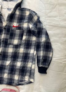 Nike Supreme Men's Plaid Hooded Flannel Jacket