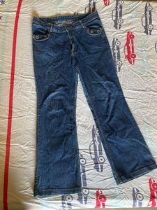 Vintage-Style Blue Bootcut Jeans