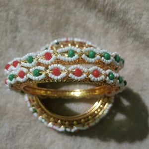 Beaded Bangles Set sat of 4