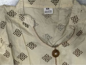 Elegant Cream Printed Kurta