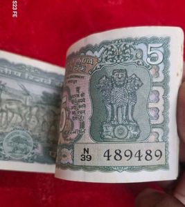 full pkt 4 dear Rare 5 Rupees Indian Banknote