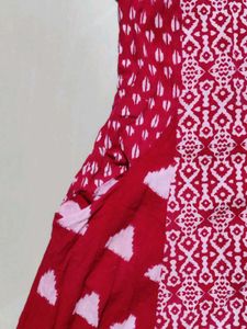 Red Pattern Kurta For Women