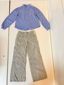 Set of 2(H&amp;M Striped Shirt &amp; Khaki Pant)