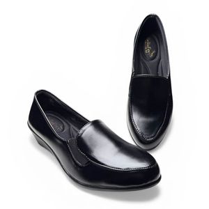 Classic Black Wedge Loafers