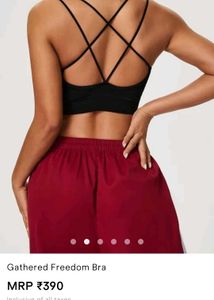 Savana women black criss cross sports bra