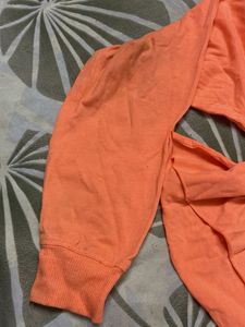 Peach Graphic Long Sleeve crop top Tee