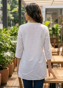 Embroidered White Kurta