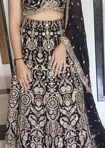 Elegant Black & Gold Lehenga