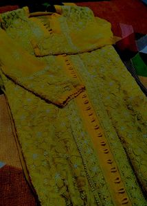 Yellow Lucknowi Chicken Curry Kurta
