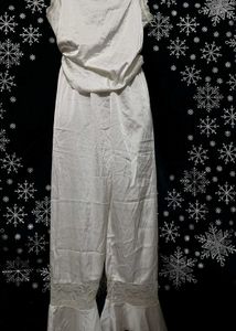 White Lace Trim Pajama set