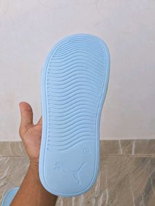 Puma Blue Slides - Size 8