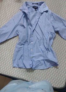 Blue Striped Button-Down oversize Shirt