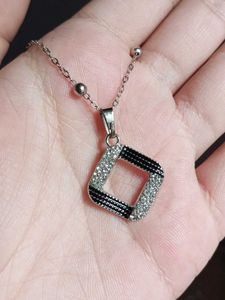 Diamond Square Pendant Necklace
