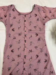 Stylish Pink Printed Kurta