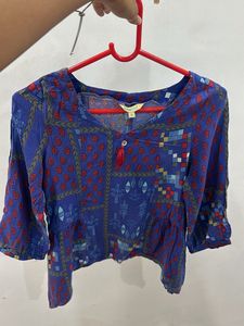 Blue Printed Ethnic Kurta