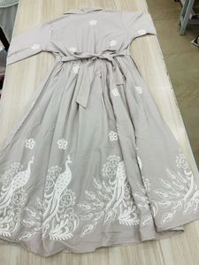 Elegant Peacock Embroidered Midi Dress