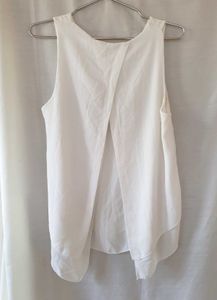 White Styled Back Top