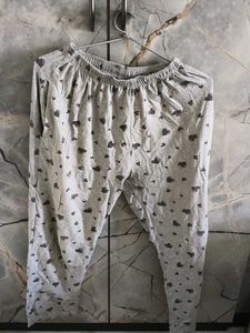 Grey Heart Print Pajama Pants