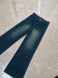Vintage Wash Wide Leg Jeans