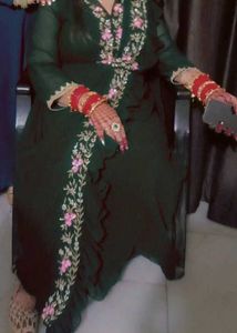 Embroidered a line Kurta cum saree Set