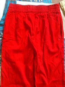 Vibrant Red Ethnic cigarette pant