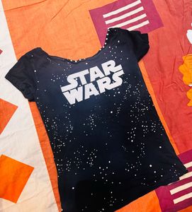 Star Wars Black Graphic T-Shirt Galaxy Print