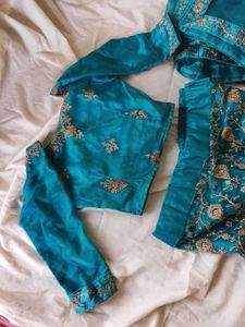 Teal Embroidered Lehenga Choli